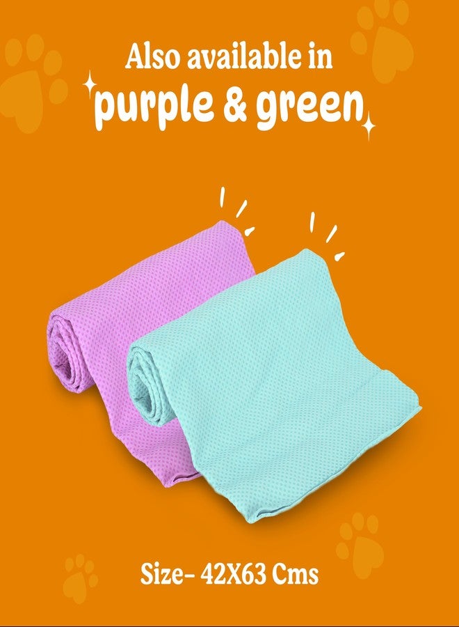 BASIL Microfiber Ultra-Soft, Quick-Absorbent & Cooling Towel for Pets | Eco-Friendly, Fast-Drying Bathing Towel for Dogs & Cats of All Breeds | Perfect for Travel & Outdoor Uses | Blue | Pack of 1 - Image 5